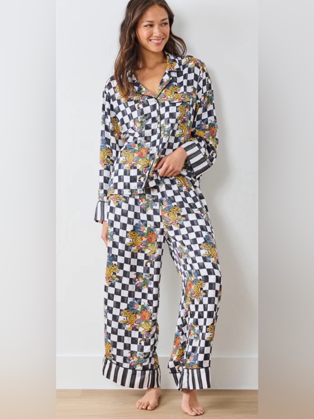 MacKenzie-Childs x Print Fresh Eco Satin SoHo Set in Bagheera print
